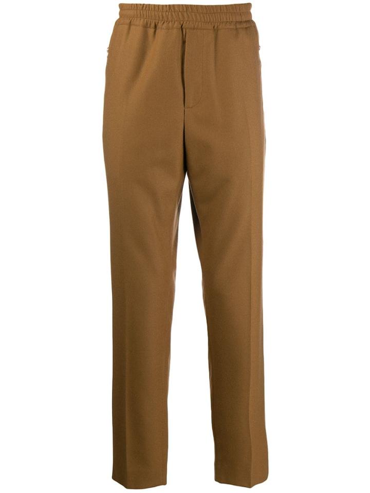 Stella Mccartney Elasticated-waist Straight-leg Trousers - Brown