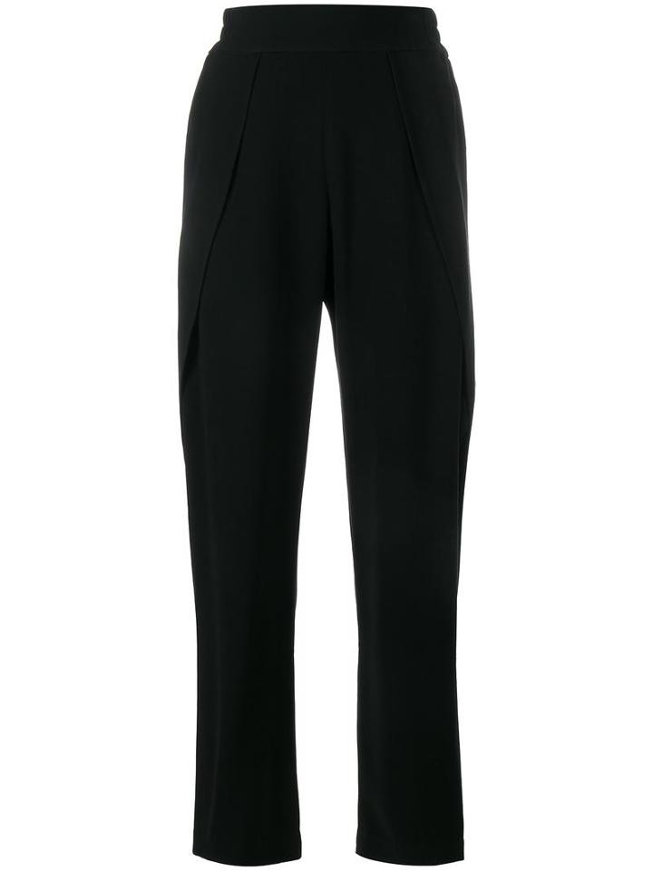 Jonathan Simkhai Split Detail Crepe Trousers, Women's, Size: 2, Black, Acetate/polyester