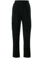Jonathan Simkhai Split Detail Crepe Trousers, Women's, Size: 2, Black, Acetate/polyester