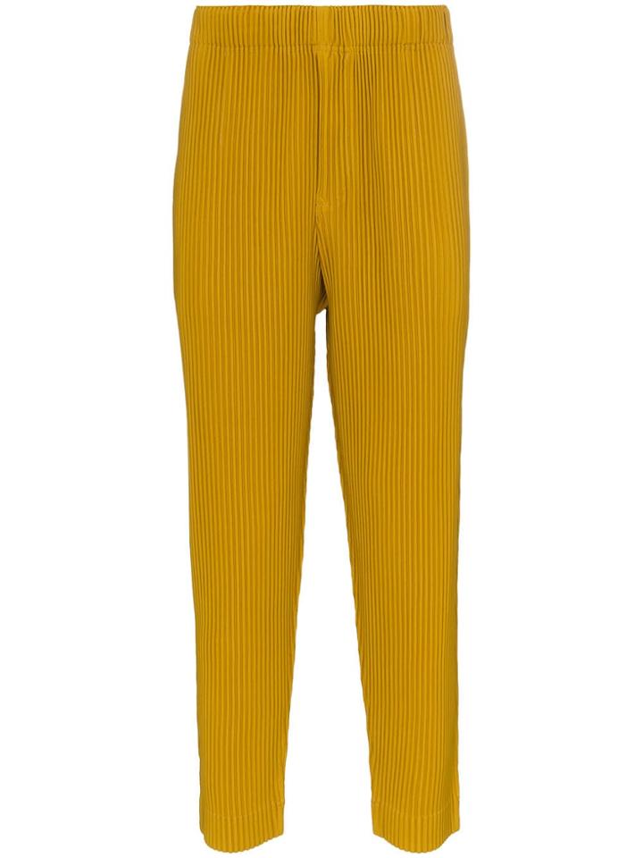 Homme Plissé Issey Miyake Yellow Straight-leg Trousers - Yellow &