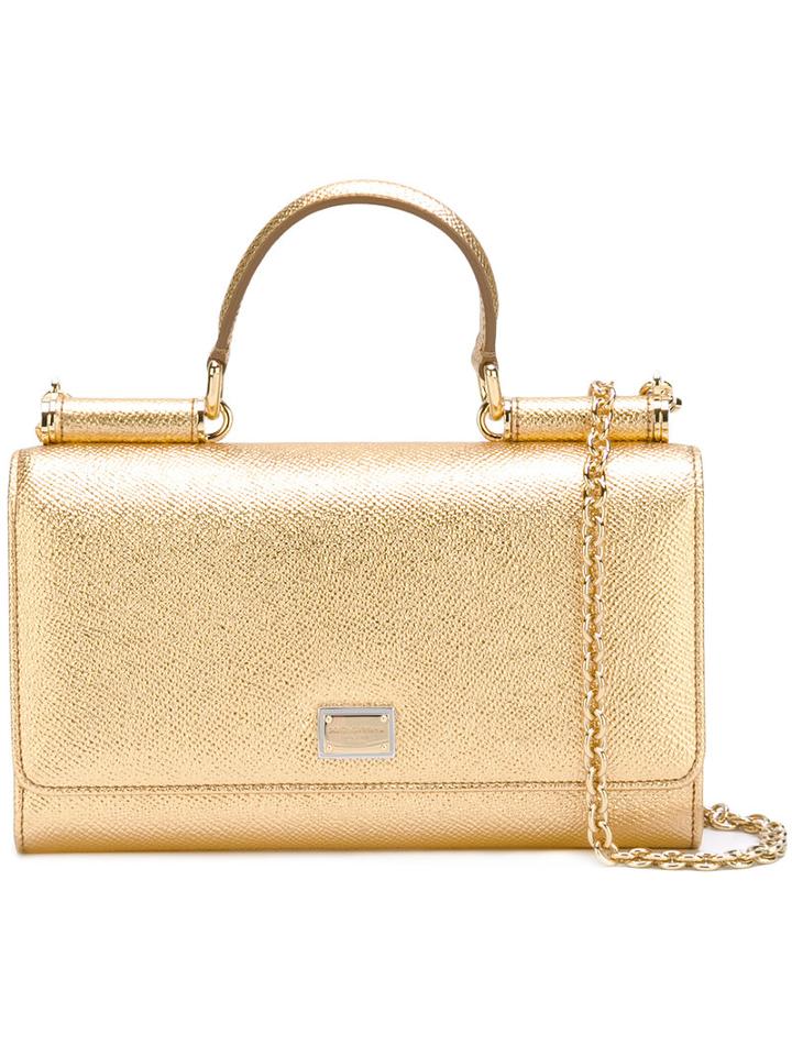 Dolce & Gabbana 'sicily' Clutch Wallet, Women's, Grey, Calf Leather