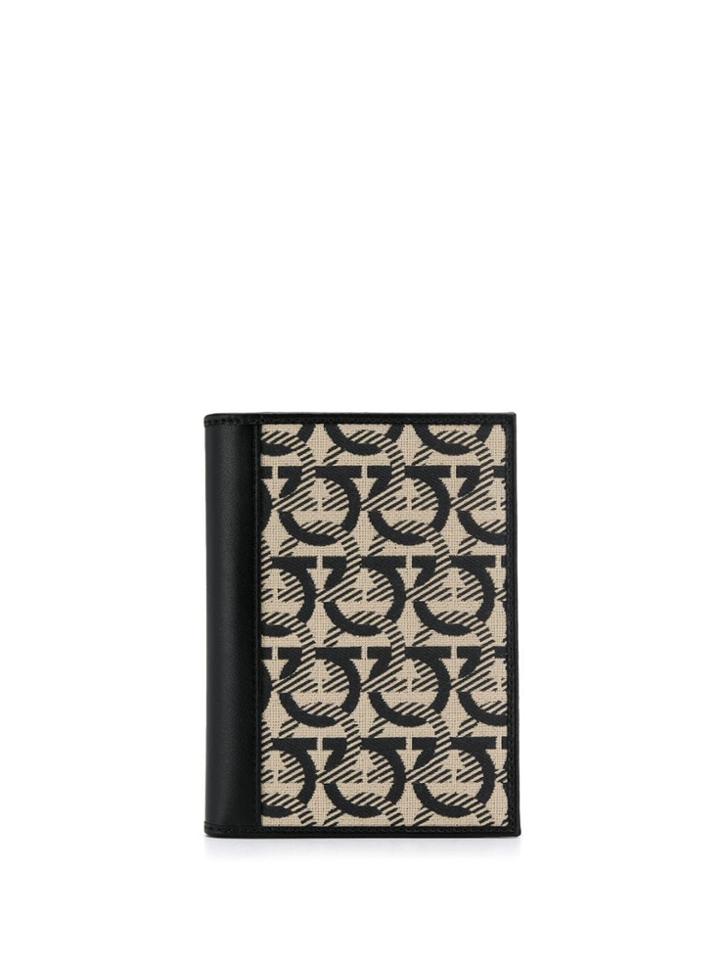 Salvatore Ferragamo Logo Passport Holder - Black