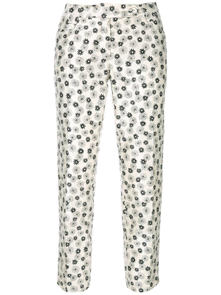 Dolce & Gabbana Vintage Daisy Print Trousers - Nude & Neutrals