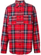 Les (art)ists Tartan 'tisci 74' Print Shirt, Men's, Size: Medium, Red, Cotton