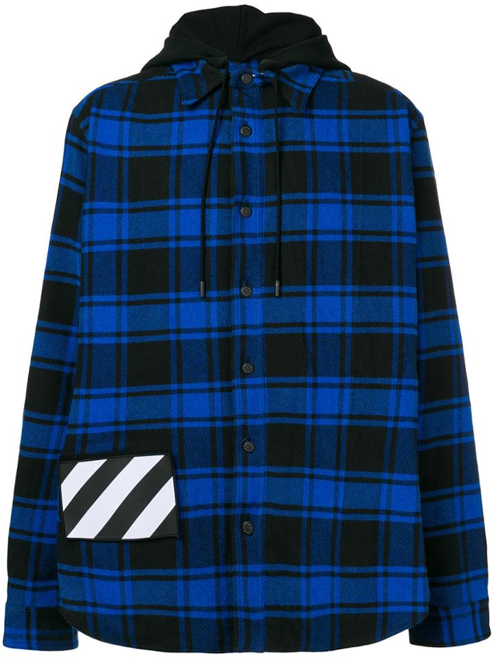 Off-white Check Hooded Sweatshirt - Blue