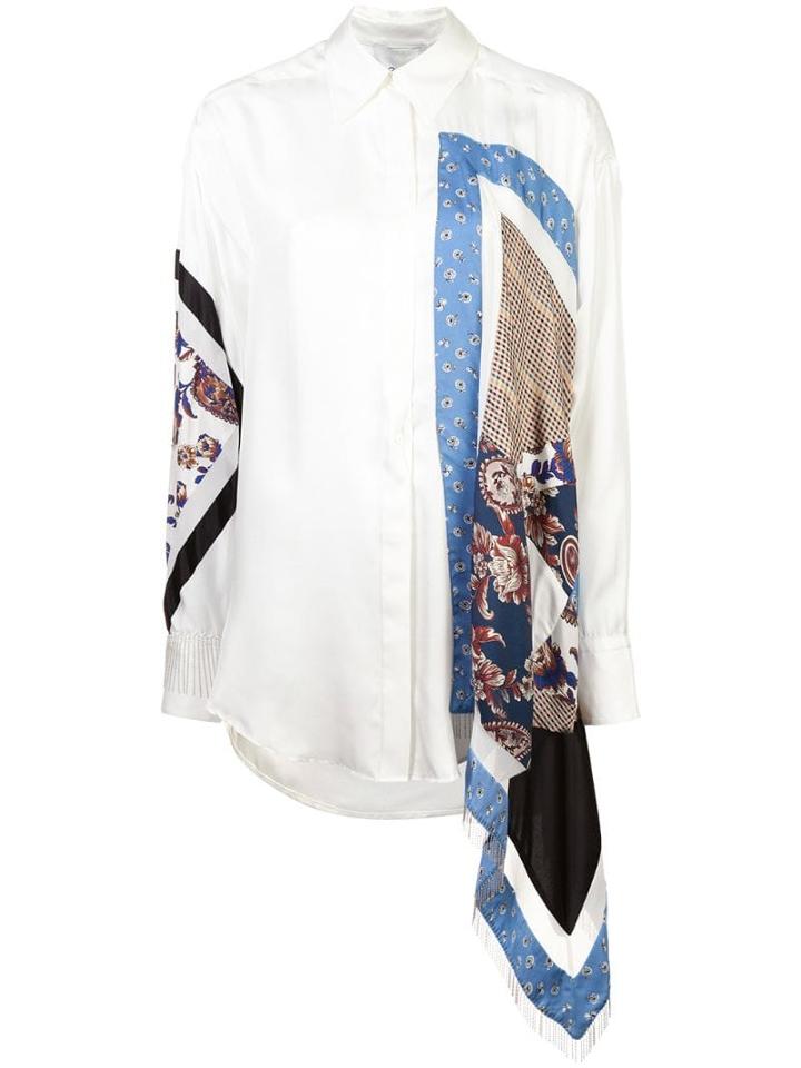 3.1 Phillip Lim Long Sleeve Patchwork Button Down - White