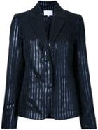 Carven Striped Blazer, Women's, Size: 42, Black, Polyester/metallized Polyester