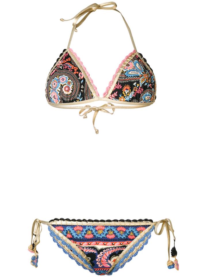 Anjuna Diana Floral Print Bikini - Black