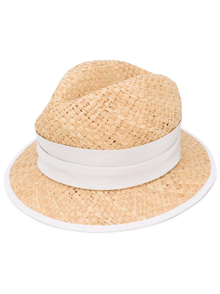 Eleventy - Trilby Hat - Women - Raffia - L, Women's, Nude/neutrals, Raffia
