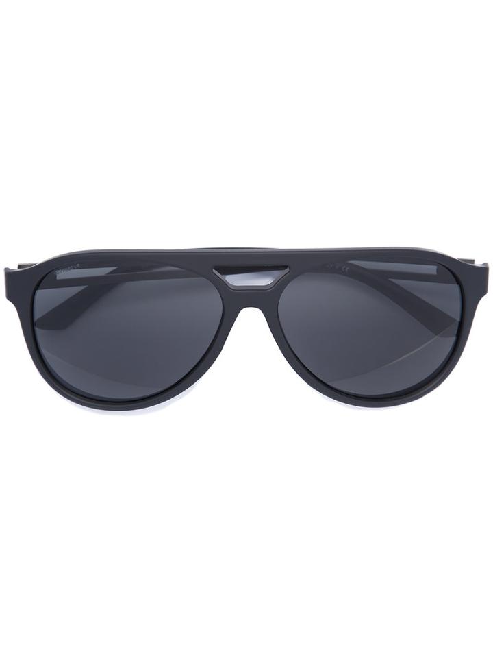 Versace - 'aviator Shields' Sunglasses - Unisex - Metal/rubber - One Size, Black, Metal/rubber