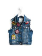 Philipp Plein Kids Summer Denim Vest, Girl's, Size: 8 Yrs, Blue