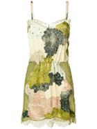 Off-white Lace Short Dress - Green