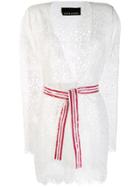 Ermanno Scervino Belted Lace Cardigan - White