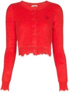 Shushu/tong Distressed Edge Cardigan - Red