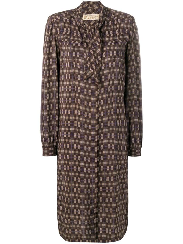 Gucci Vintage 1980's Shirt Dress - Brown