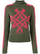 Mr & Mrs Italy Embroidered Roll Neck Jumper - Green