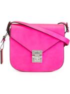 Mcm Fold-over Closure Crossbody Bag, Women's, Pink/purple, Leather