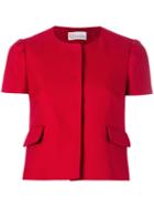 Red Valentino - Shortsleeved Crop Jacket - Women - Cotton/polyester/acetate - 44, Cotton/polyester/acetate