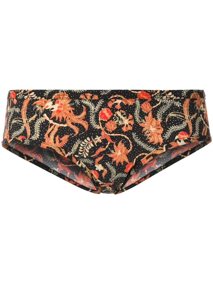 Isabel Marant Floral Print Bikini Bottom - Black