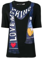Love Moschino Printed Scarf T-shirt - Black