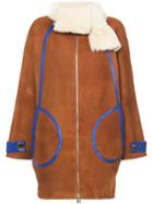 Osman Contrast Trim Oversized Coat - Brown