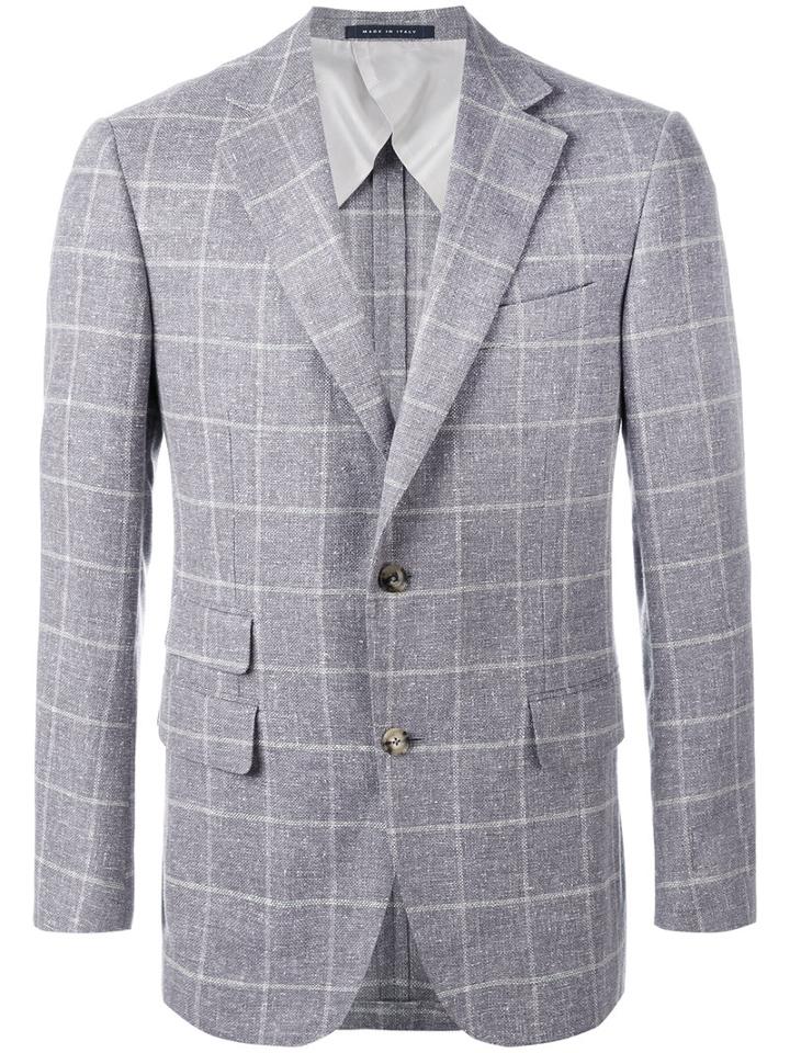 Pal Zileri - Plaid Blazer - Men - Cotton/cupro/wool - 52, Pink/purple, Cotton/cupro/wool