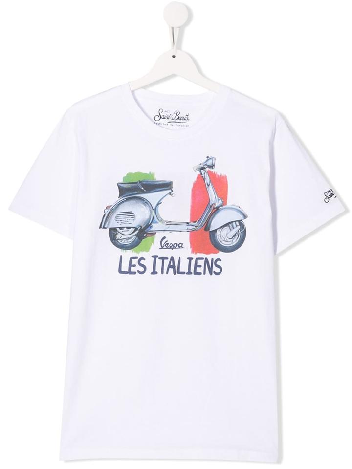 Mc2 Saint Barth Kids Teen Vespa Print T-shirt - White
