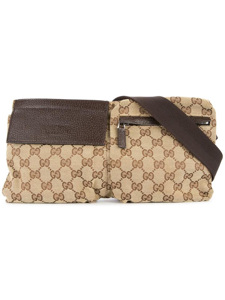 Gucci Vintage Gg Logo Belt Bag - Brown