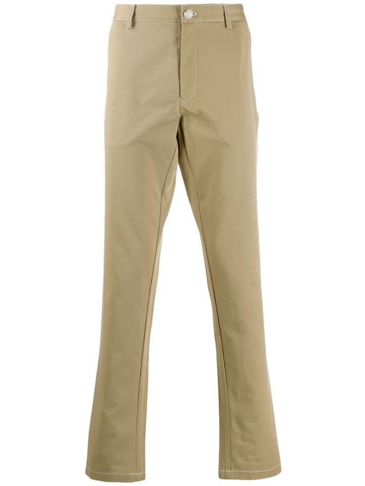 Burberry Contrasting Stitches Trousers - Neutrals