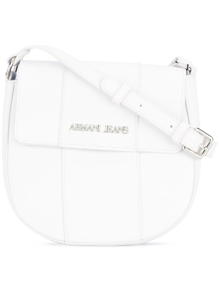 Armani Jeans - Foldover Crossbody Bag - Women - Polyurethane - One Size, White, Polyurethane