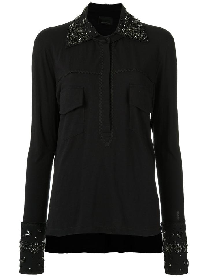 Andrea Bogosian - Embroidered Shirt - Women - Cotton - G, Black, Cotton