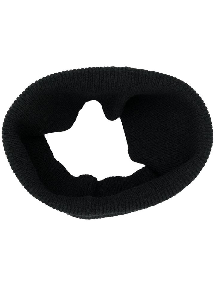 Julius Embroidered Neck-warmer - Black