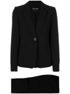 Giorgio Armani Cropped Cigarette Pant Suit - Black