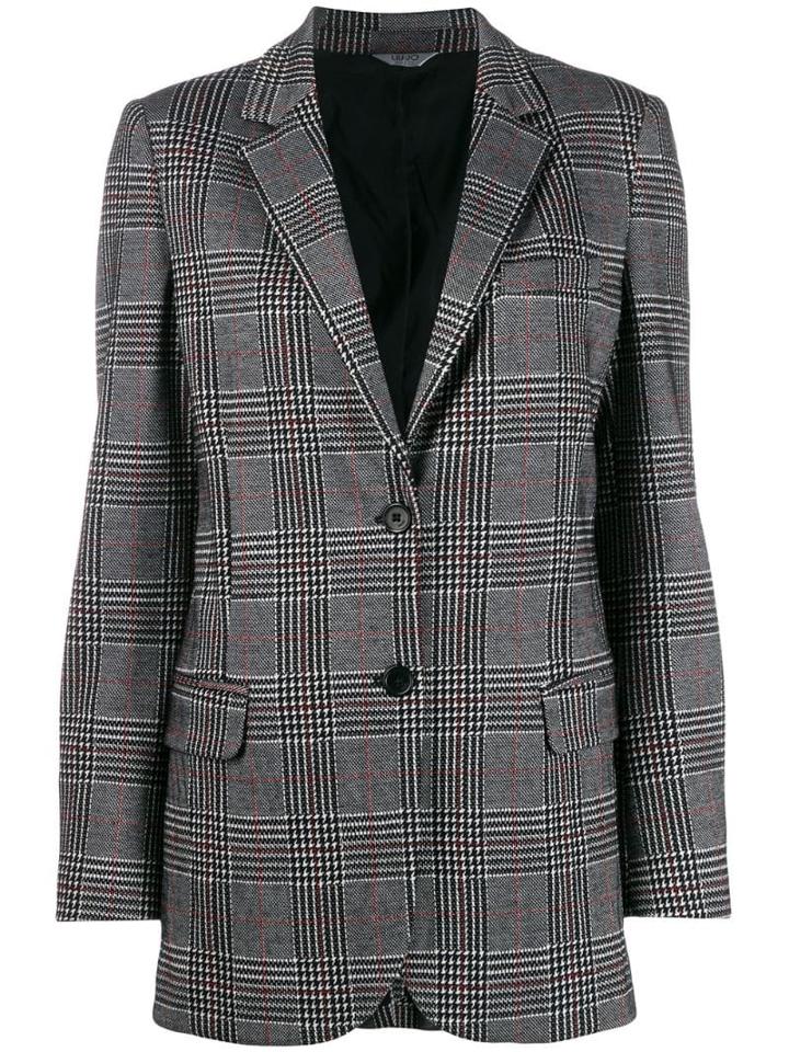 Liu Jo Check Print Blazer - Grey