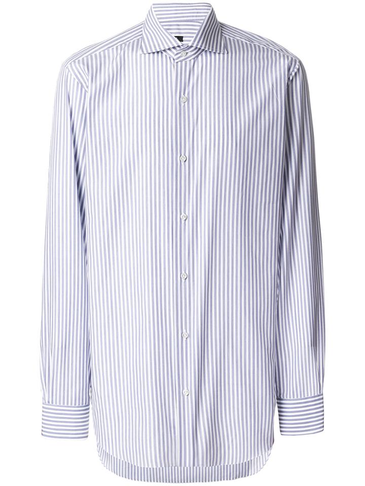 Barba Striped Buttoned Up Shirt - Blue