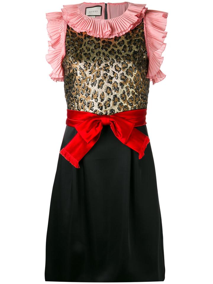 Gucci - Sleeveless Bow Detail Dress - Women - Acetate/polyester/cotton/polyamide - 44, Black, Acetate/polyester/cotton/polyamide