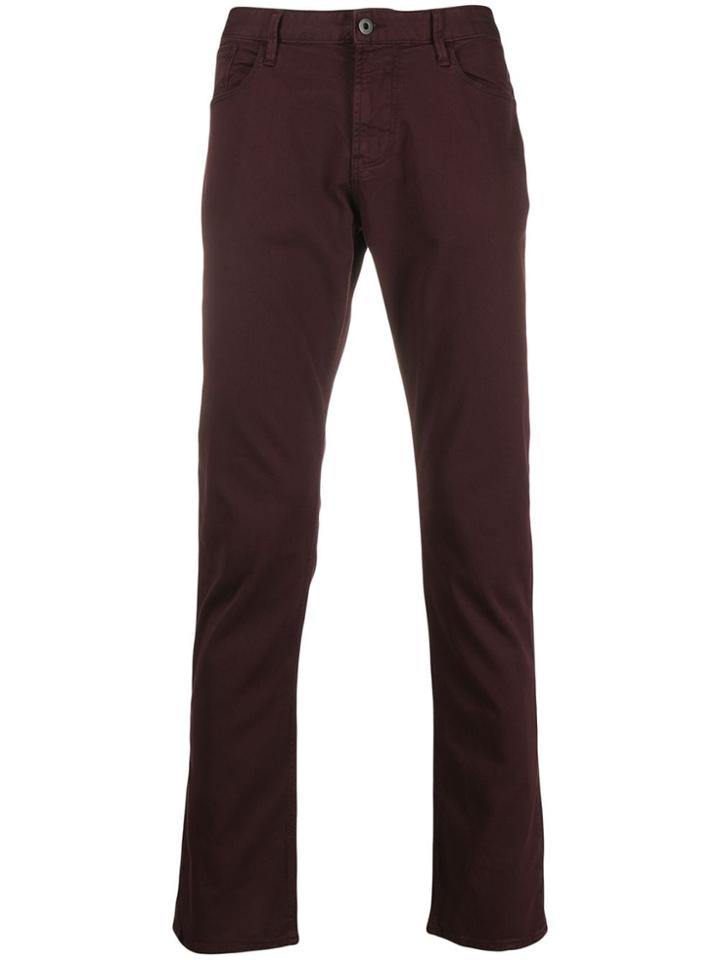 Emporio Armani J06 Mid-rise Straight-leg Jeans - Red