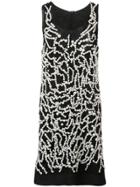 Vera Wang Pearl Embroidered Tank Dress - Black