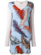 Emilio Pucci Feather Print Knit Dress, Women's, Size: Small, Silk/merino