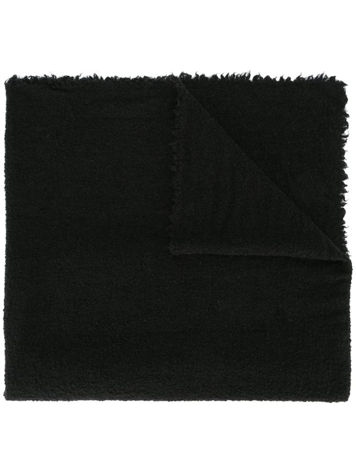 Faliero Sarti Frayed Scarf, Adult Unisex, Black, Polyamide/cashmere/virgin Wool