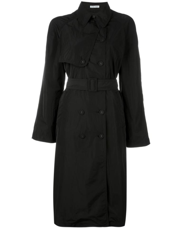 Tomas Maier Belted Trench Coat, Women's, Size: 4, Black, Polyester
