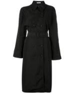 Tomas Maier Belted Trench Coat, Women's, Size: 4, Black, Polyester