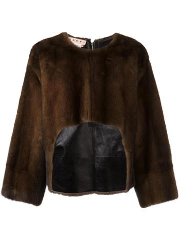 Marni Arc Hem Mink Fur Top, Women's, Size: 38, Brown, Lamb Skin/mink Fur