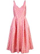 Jill Jill Stuart Floral Cloqué Flared Dress - Pink