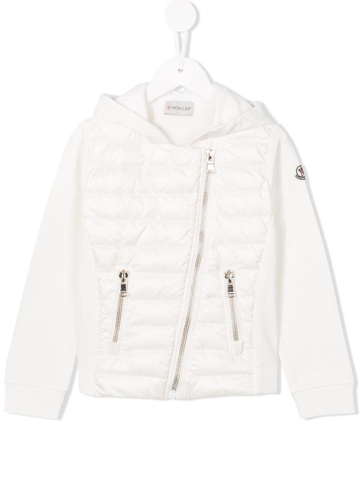 Moncler Kids Padded Fleece Jacket, Girl's, Size: 12 Yrs, White