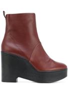 Robert Clergerie Wedge Boots - Brown