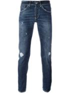 Dondup 'george' Distressed Jeans, Men's, Size: 32, Blue, Polyester/cotton/spandex/elastane