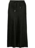 T By Alexander Wang Satin Midi Skirt - Black