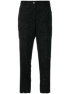 Michael Michael Kors Floral Pattern Cropped Trousers - Black
