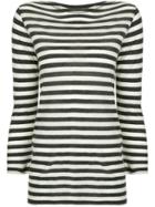 Majestic Filatures Striped Long Sleeve Top - White